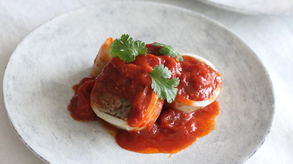 やりいかと豚肉のファルシ